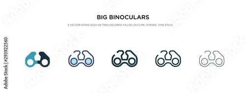 big binoculars icon in different style vector illustration. two colored and black big binoculars vector icons designed in filled, outline, line and stroke style can be used for web, mobile, ui