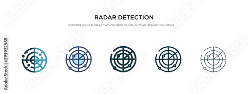 radar detection icon in different style vector illustration. two colored and black radar detection vector icons designed in filled, outline, line and stroke style can be used for web, mobile, ui photo