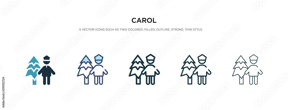 carol icon in different style vector illustration. two colored and black carol vector icons designed in filled, outline, line and stroke style can be used for web, mobile, ui