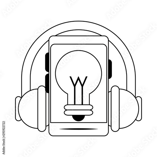 smartphone and headphones