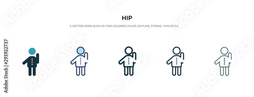 hip icon in different style vector illustration. two colored and black hip vector icons designed in filled, outline, line and stroke style can be used for web, mobile, ui © zaurrahimov