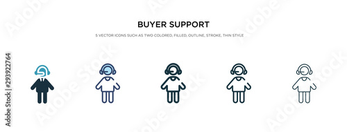 buyer support icon in different style vector illustration. two colored and black buyer support vector icons designed in filled, outline, line and stroke style can be used for web, mobile, ui