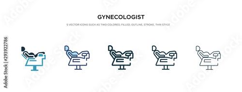 gynecologist icon in different style vector illustration. two colored and black gynecologist vector icons designed in filled, outline, line and stroke style can be used for web, mobile, ui