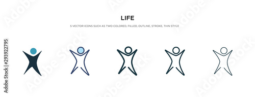 life icon in different style vector illustration. two colored and black life vector icons designed in filled, outline, line and stroke style can be used for web, mobile, ui