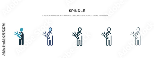 spindle icon in different style vector illustration. two colored and black spindle vector icons designed in filled, outline, line and stroke style can be used for web, mobile, ui
