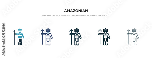 amazonian icon in different style vector illustration. two colored and black amazonian vector icons designed in filled  outline  line and stroke style can be used for web  mobile  ui