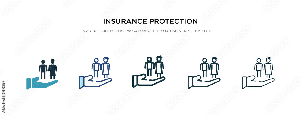 insurance protection icon in different style vector illustration. two colored and black insurance protection vector icons designed in filled, outline, line and stroke style can be used for web, insurance protection icon in different style vector illustration. two colored and black insurance protection vector icons designed in filled, outline, line and stroke style can be used for web,