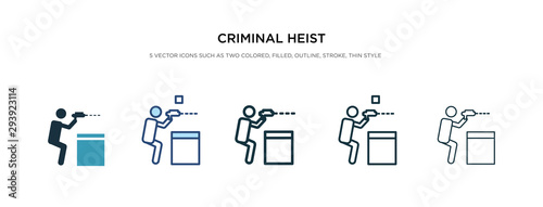 criminal heist icon in different style vector illustration. two colored and black criminal heist vector icons designed in filled, outline, line and stroke style can be used for web, mobile, ui