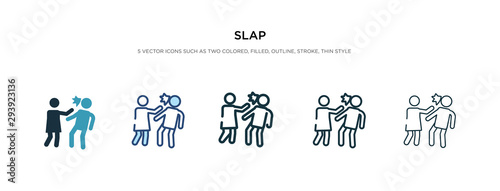 slap icon in different style vector illustration. two colored and black slap vector icons designed in filled, outline, line and stroke style can be used for web, mobile, ui