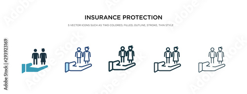 insurance protection icon in different style vector illustration. two colored and black insurance protection vector icons designed in filled, outline, line and stroke style can be used for web,