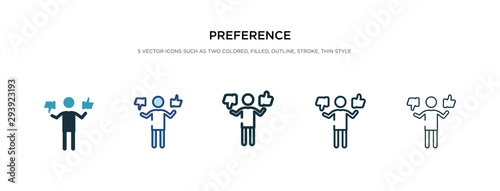 preference icon in different style vector illustration. two colored and black preference vector icons designed in filled, outline, line and stroke style can be used for web, mobile, ui photo