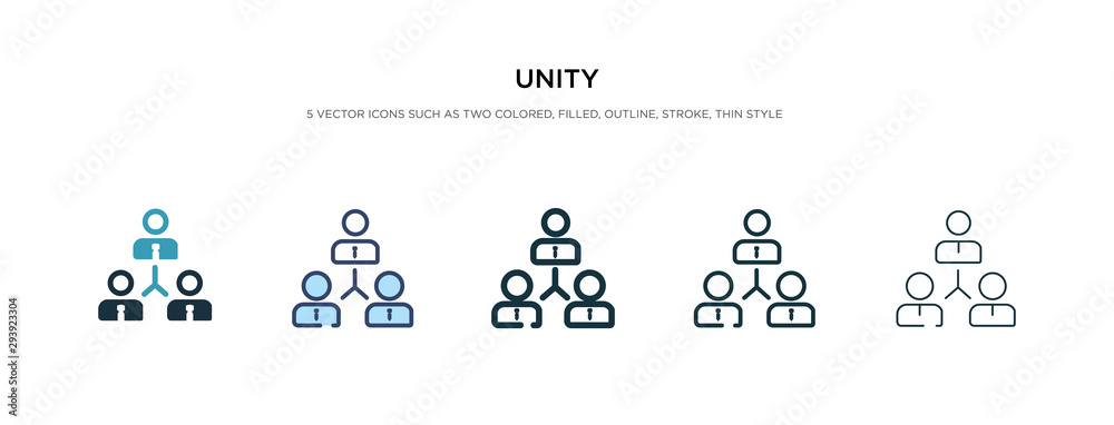 Unity Icon In Different Style Vector Illustration Two Colored And Black Unity Vector Icons Designed In Filled Outline Line And Stroke Style Can Be Used For Web Mobile Ui Stock ベクター