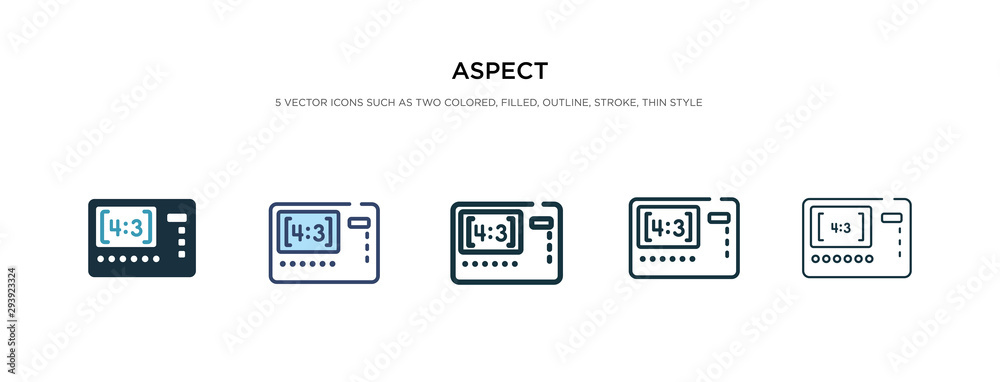 aspect icon in different style vector illustration. two colored and black aspect vector icons designed in filled, outline, line and stroke style can be used for web, mobile, ui aspect icon in different style vector illustration. two colored and black aspect vector icons designed in filled, outline, line and stroke style can be used for web, mobile, ui
