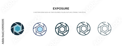 exposure icon in different style vector illustration. two colored and black exposure vector icons designed in filled, outline, line and stroke style can be used for web, mobile, ui