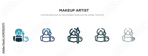 makeup artist icon in different style vector illustration. two colored and black makeup artist vector icons designed in filled, outline, line and stroke style can be used for web, mobile, ui