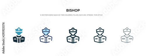 bishop icon in different style vector illustration. two colored and black bishop vector icons designed in filled, outline, line and stroke style can be used for web, mobile, ui