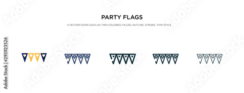 party flags icon in different style vector illustration. two colored and black party flags vector icons designed in filled, outline, line and stroke style can be used for web, mobile, ui