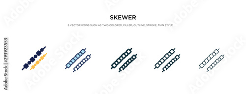 skewer icon in different style vector illustration. two colored and black skewer vector icons designed in filled, outline, line and stroke style can be used for web, mobile, ui