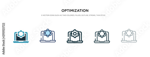 optimization icon in different style vector illustration. two colored and black optimization vector icons designed in filled, outline, line and stroke style can be used for web, mobile, ui