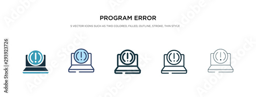 program error icon in different style vector illustration. two colored and black program error vector icons designed in filled, outline, line and stroke style can be used for web, mobile, ui
