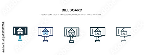 billboard icon in different style vector illustration. two colored and black billboard vector icons designed in filled, outline, line and stroke style can be used for web, mobile, ui