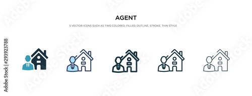 agent icon in different style vector illustration. two colored and black agent vector icons designed in filled, outline, line and stroke style can be used for web, mobile, ui
