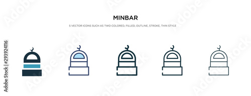minbar icon in different style vector illustration. two colored and black minbar vector icons designed in filled, outline, line and stroke style can be used for web, mobile, ui photo