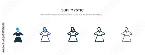 sufi mystic icon in different style vector illustration. two colored and black sufi mystic vector icons designed in filled, outline, line and stroke style can be used for web, mobile, ui
