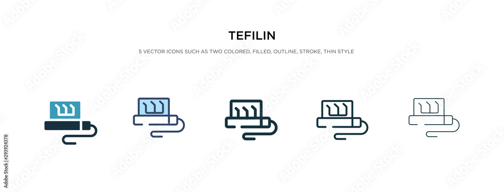 tefilin icon in different style vector illustration. two colored and black tefilin vector icons designed in filled, outline, line and stroke style can be used for web, mobile, ui