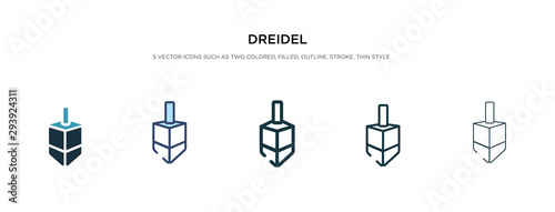 dreidel icon in different style vector illustration. two colored and black dreidel vector icons designed in filled, outline, line and stroke style can be used for web, mobile, ui photo