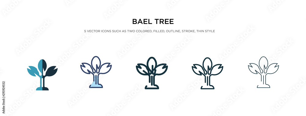 bael tree icon in different style vector illustration. two colored and black bael tree vector icons designed in filled, outline, line and stroke style can be used for web, mobile, ui bael tree icon in different style vector illustration. two colored and black bael tree vector icons designed in filled, outline, line and stroke style can be used for web, mobile, ui