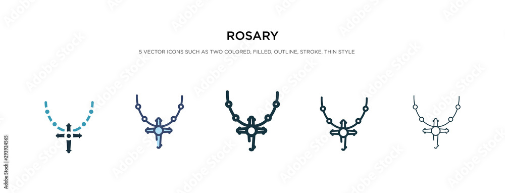 rosary icon in different style vector illustration. two colored and black rosary vector icons designed in filled, outline, line and stroke style can be used for web, mobile, ui