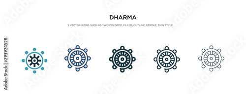 dharma icon in different style vector illustration. two colored and black dharma vector icons designed in filled, outline, line and stroke style can be used for web, mobile, ui photo