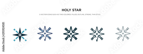 holy star icon in different style vector illustration. two colored and black holy star vector icons designed in filled, outline, line and stroke style can be used for web, mobile, ui