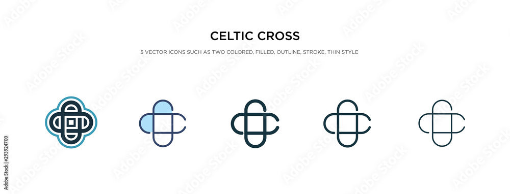 celtic cross icon in different style vector illustration. two colored and black celtic cross vector icons designed in filled, outline, line and stroke style can be used for web, mobile, ui