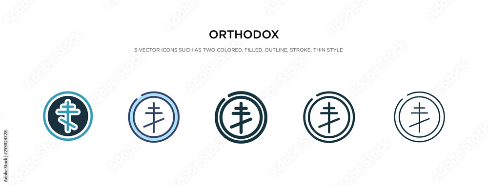 orthodox icon in different style vector illustration. two colored and black orthodox vector icons designed in filled, outline, line and stroke style can be used for web, mobile, ui