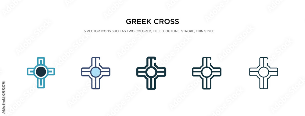 greek cross icon in different style vector illustration. two colored and black greek cross vector icons designed in filled, outline, line and stroke style can be used for web, mobile, ui greek cross icon in different style vector illustration. two colored and black greek cross vector icons designed in filled, outline, line and stroke style can be used for web, mobile, ui