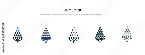 hemlock icon in different style vector illustration. two colored and black hemlock vector icons designed in filled, outline, line and stroke style can be used for web, mobile, ui