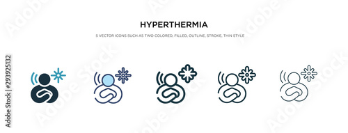 hyperthermia icon in different style vector illustration. two colored and black hyperthermia vector icons designed in filled, outline, line and stroke style can be used for web, mobile, ui