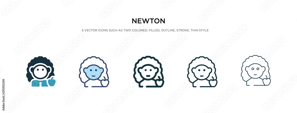 newton icon in different style vector illustration. two colored and black newton vector icons designed in filled, outline, line and stroke style can be used for web, mobile, ui
