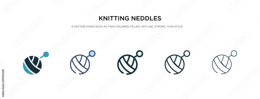knitting neddles icon in different style vector illustration. two colored and black knitting neddles vector icons designed in filled, outline, line and stroke style can be used for web, mobile, ui knitting neddles icon in different style vector illustration. two colored and black knitting neddles vector icons designed in filled, outline, line and stroke style can be used for web, mobile, ui
