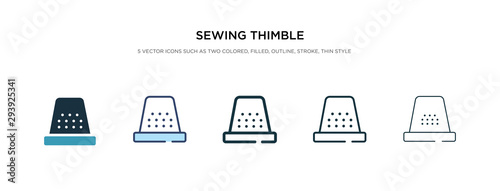 sewing thimble icon in different style vector illustration. two colored and black sewing thimble vector icons designed in filled, outline, line and stroke style can be used for web, mobile, ui