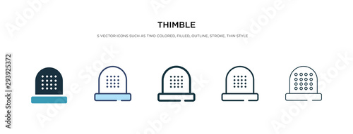 thimble icon in different style vector illustration. two colored and black thimble vector icons designed in filled, outline, line and stroke style can be used for web, mobile, ui