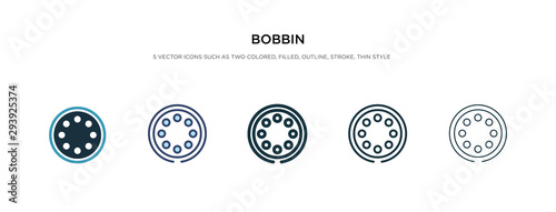 bobbin icon in different style vector illustration. two colored and black bobbin vector icons designed in filled, outline, line and stroke style can be used for web, mobile, ui photo