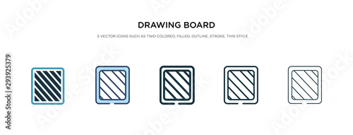 drawing board icon in different style vector illustration. two colored and black drawing board vector icons designed in filled, outline, line and stroke style can be used for web, mobile, ui