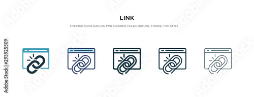 link icon in different style vector illustration. two colored and black link vector icons designed in filled, outline, line and stroke style can be used for web, mobile, ui