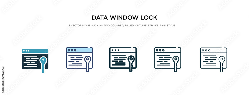 data window lock icon in different style vector illustration. two colored and black data window lock vector icons designed in filled, outline, line and stroke style can be used for web, mobile, ui data window lock icon in different style vector illustration. two colored and black data window lock vector icons designed in filled, outline, line and stroke style can be used for web, mobile, ui