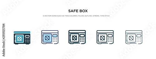 safe box icon in different style vector illustration. two colored and black safe box vector icons designed in filled, outline, line and stroke style can be used for web, mobile, ui