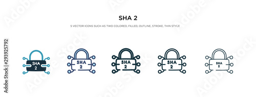 sha 2 icon in different style vector illustration. two colored and black sha 2 vector icons designed in filled, outline, line and stroke style can be used for web, mobile, ui