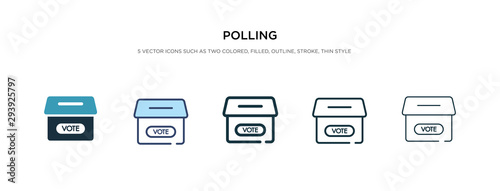 polling icon in different style vector illustration. two colored and black polling vector icons designed in filled, outline, line and stroke style can be used for web, mobile, ui